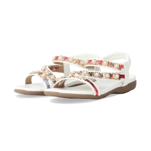 Pavers England Multi-Coloured Jewelled Sandals, ₹3,799