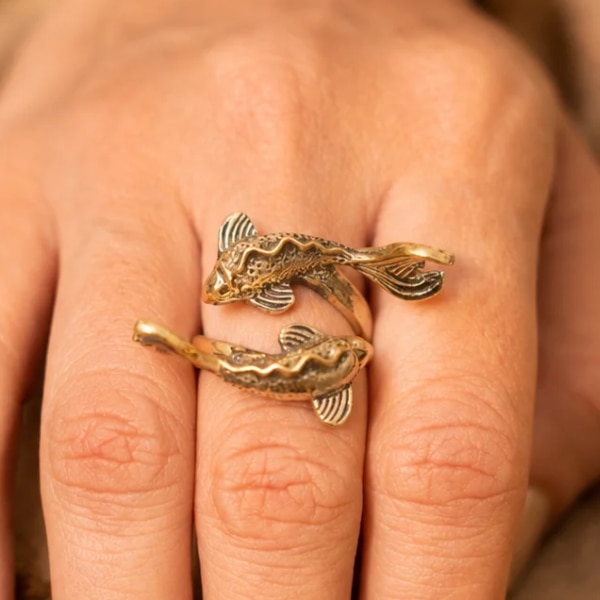 Soul Works Good Fortune Koi Fish Brass Ring, ₹1,200
