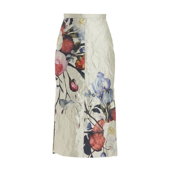 Erdem Floral Print Textured Satin Pencil Midi Skirt, ₹1,75,320 approx.