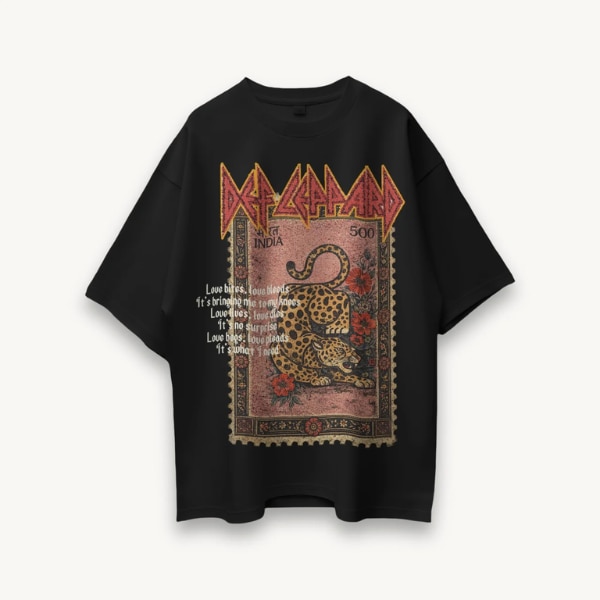 The Noise Culture Def Leppard Vintage Stamp Oversized Tee, ₹2,299