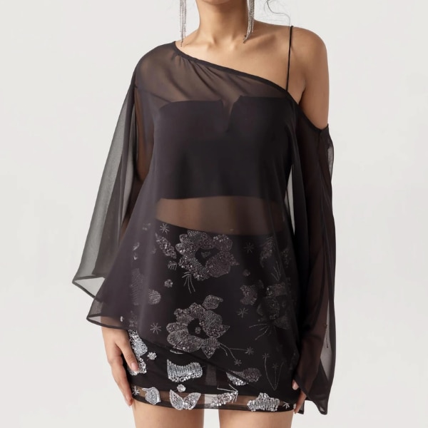 Past Modern Sasha Poncho Black, ₹1,450