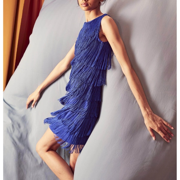 Dash & Dot Royal Blue Fringe Dress, ₹9,290