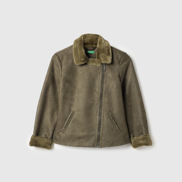 United Colors of Benetton Women Solid Suede Jacket, ₹6,999