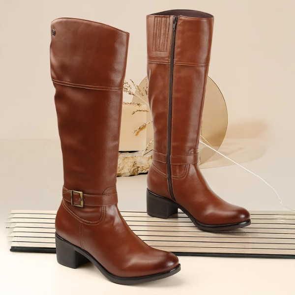 Carlton London Women's Solid Buckle Strap Knee-High Boots, 5,499