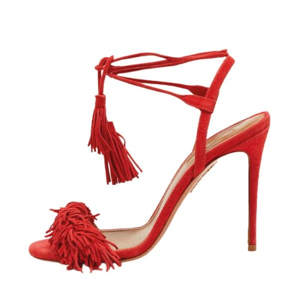 Aquazzura Wild Thing Fringed Sandals, ₹35,717 approx.