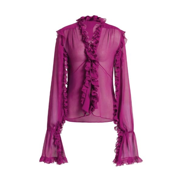 Alberta Ferretti Ruffled Silk Blouse, ₹1,45,987 Approx.
