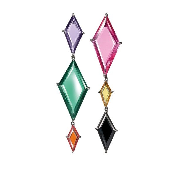 Anabela Chan 18ct White Gold & Black Rhodium Vermeil Rainbow Trinity's Shatter Earrings, price on request