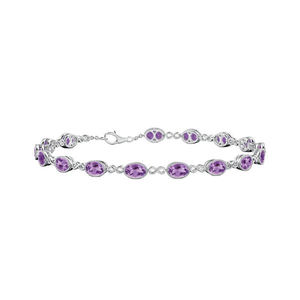 Angara Oval Amethyst Link Bracelet, ₹22,394