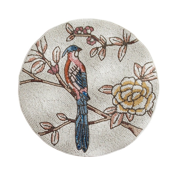 Home Centre Alora Birds of Paradise Poly Satin Beaded Placemat, ₹479