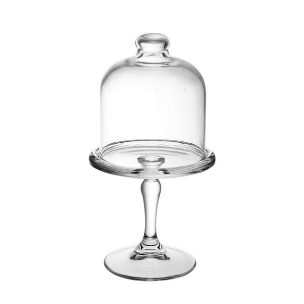 Modern Quests Midi Patisserie Footed Glass Service Plate with Dome Medium, ₹1,094