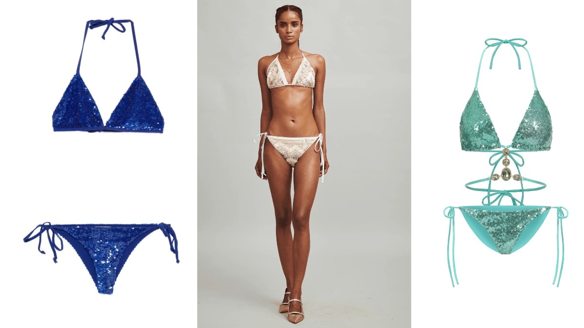 Sequinned bikinis are the only drama we’re allowing this summer