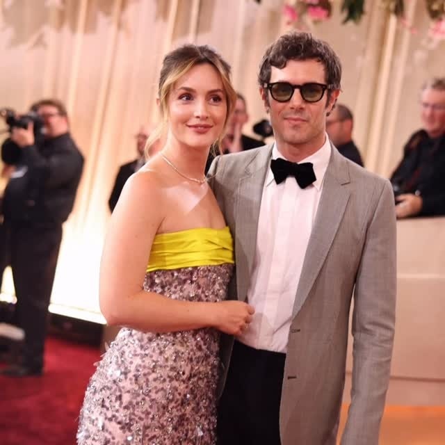 Leighton Meester and Adam Brody nailed date-night style at the Golden Globes