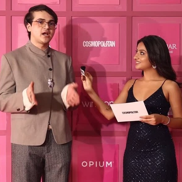 Immaculate glam, unfiltered answers on the Cosmo pink carpet