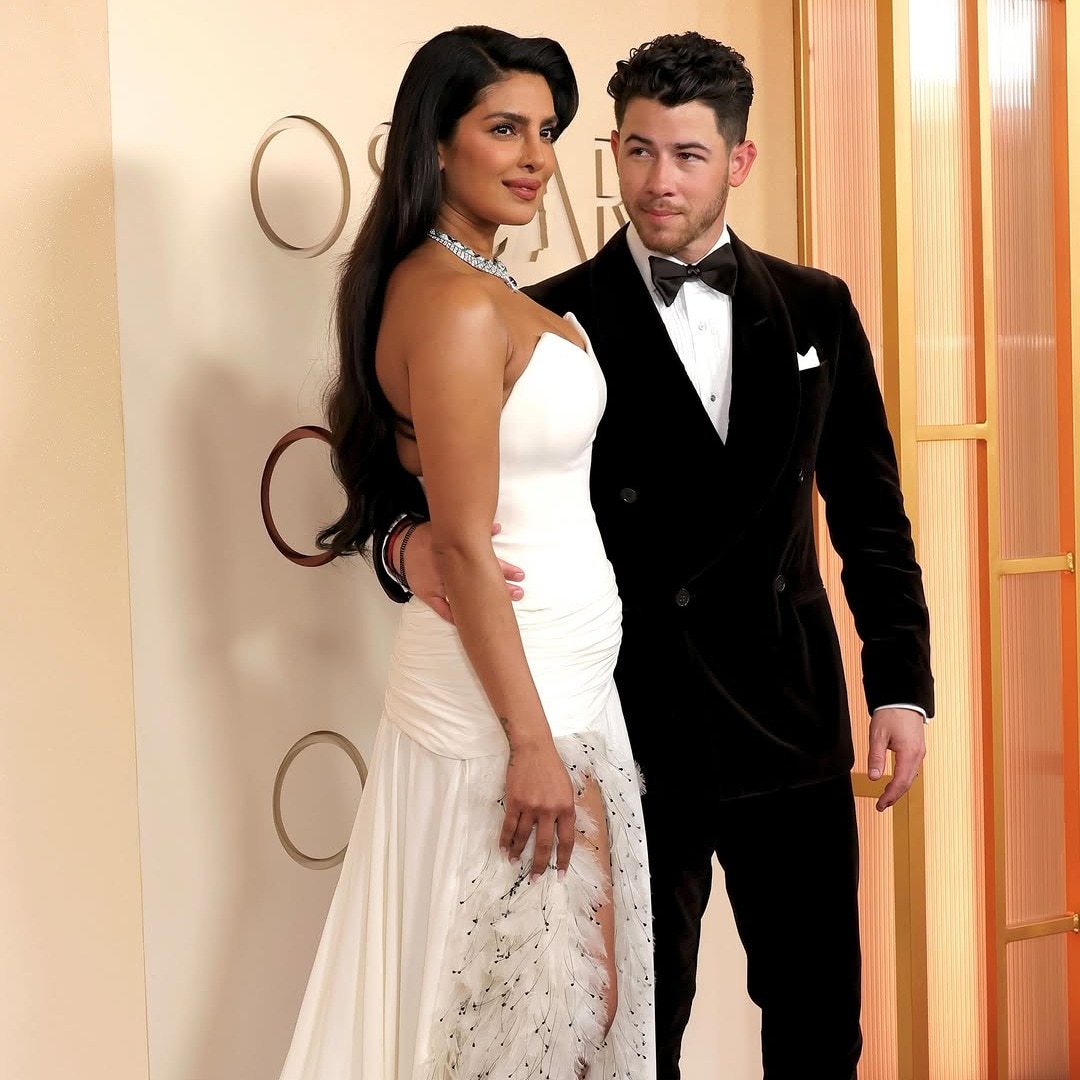 Priyanka Chopra Jonas floats in feathered Dior as Nick Jonas joins her for a stylish Oscars date night