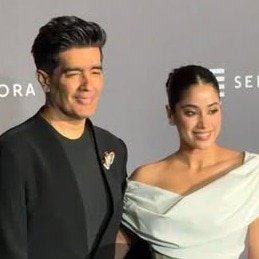 Manish Malhotra and Janhvi Kapoor bring high-impact glamour to Fenty party