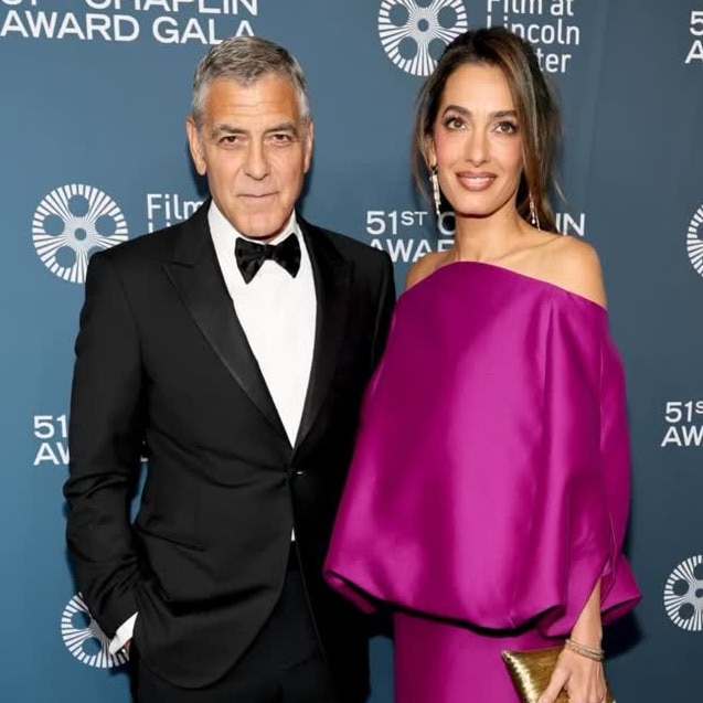 Amal and George Clooney keep it classic at the Chaplin Award Gala