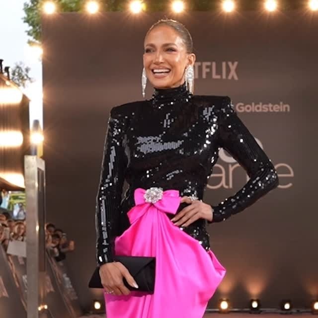 ⁠Jennifer Lopez just made a giant pink bow look incredibly chic