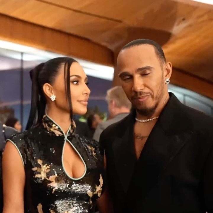Kim Kardashian and Lewis Hamilton shared a little moment—and we definitely noticed