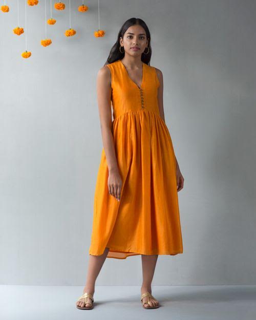12) Nicobar, Orange Layered Dress, ₹6,800