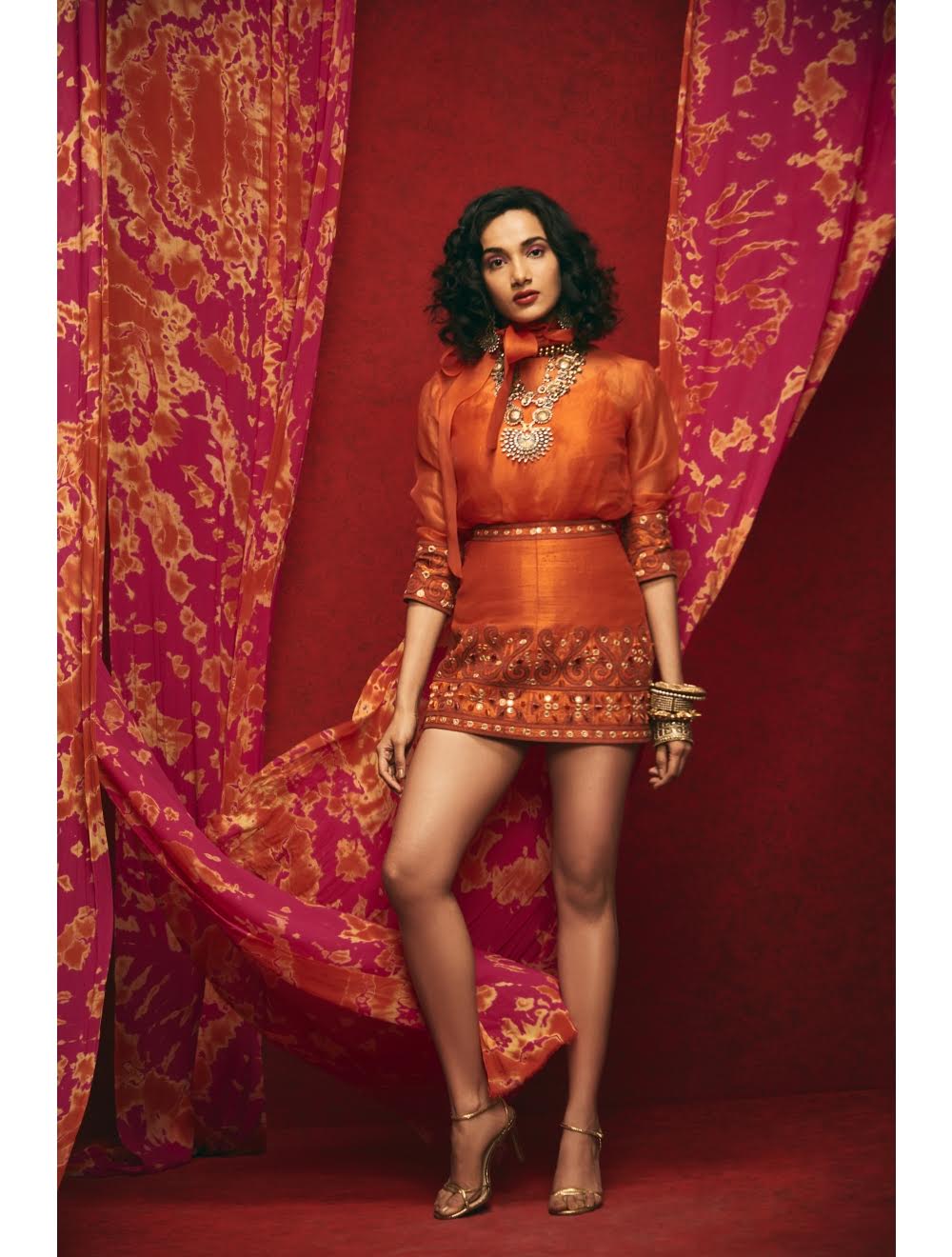 15) Nadima Saqib, Orange Skirt,