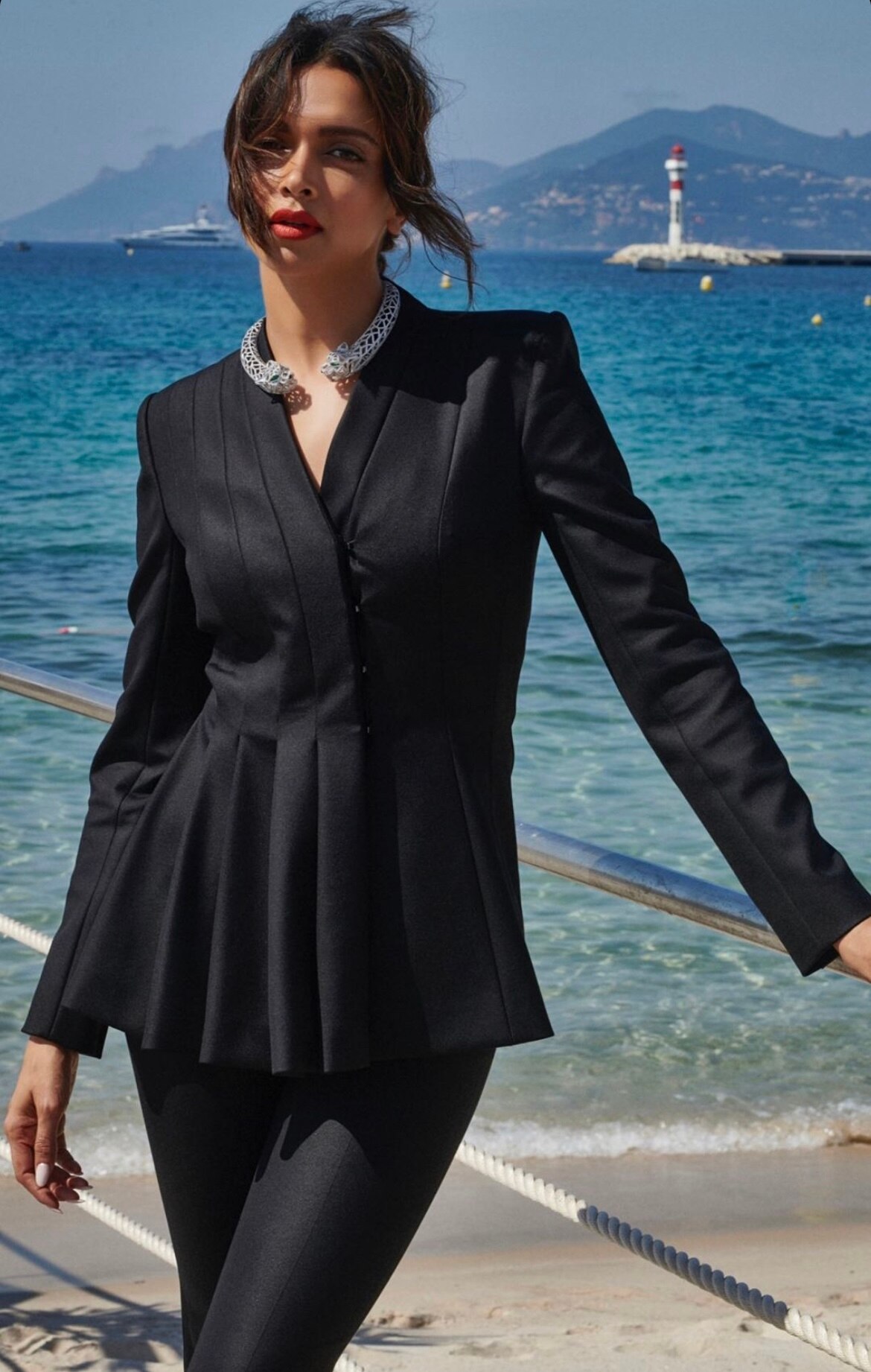 Deepika Padukone wears a tailored ArdazAei suit and Cartier