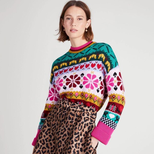 Spade Floral Intarsia-Knit Pullover by Kate Spade, ₹19,250.