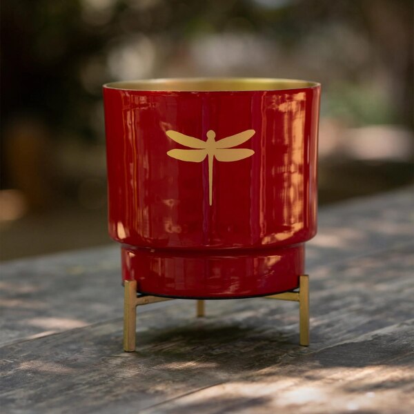 Ruby Dragonfly planter by Nicobar,