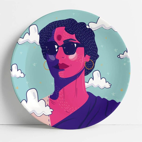 The new cool girls engraved decor plate by The Plated Project, ₹2,499.