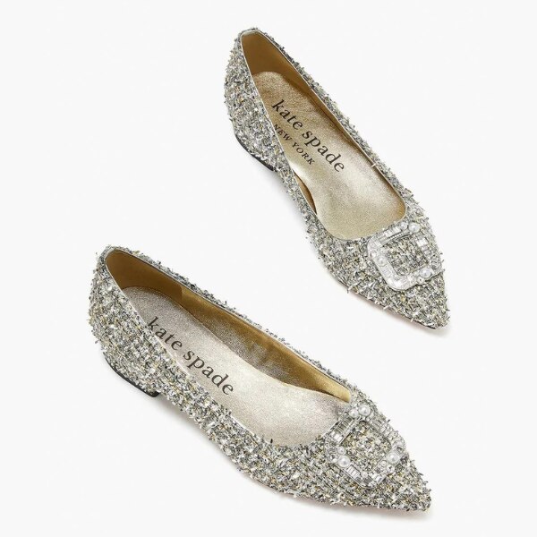 Kate Spade Embellished Pointed-Toe Ballerinas,