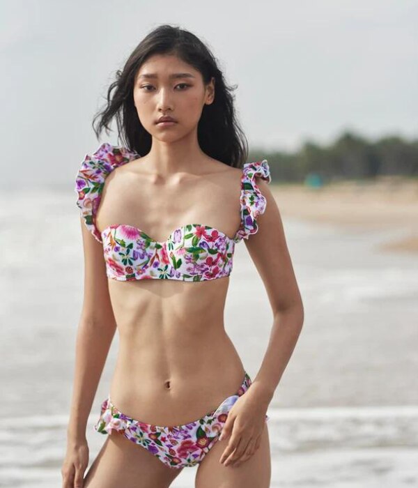 Verandah Ruffle Balconette Top and Hipster Bottoms,