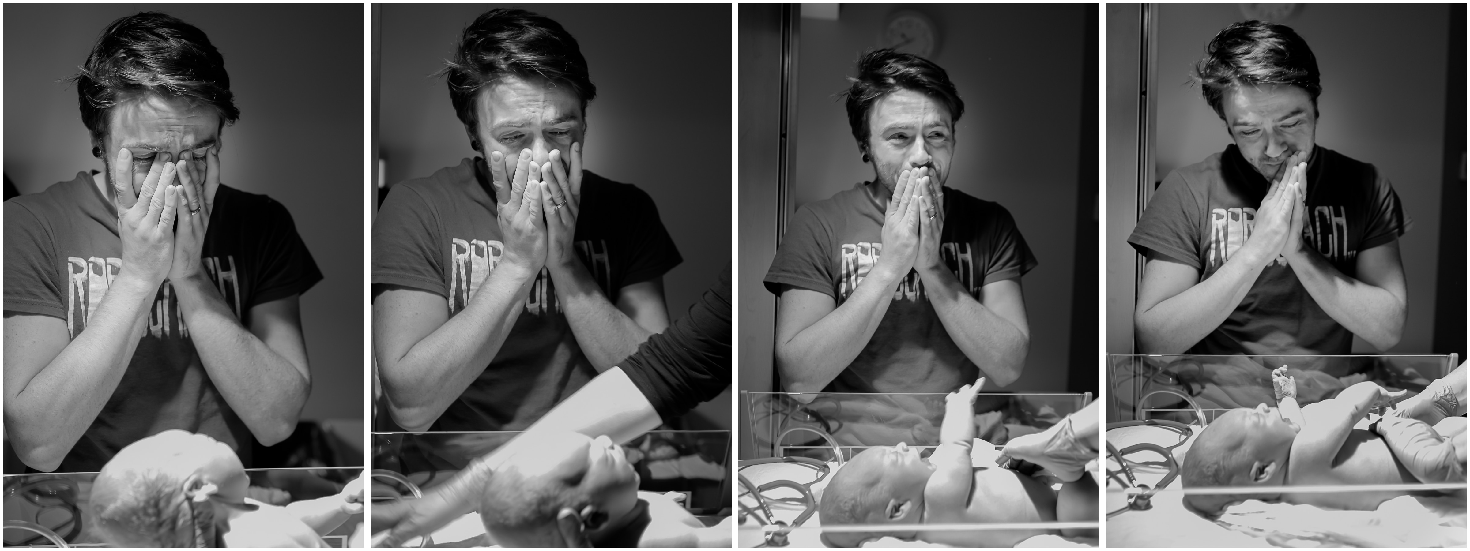 "Dad was finally able to see and touch his newborn son."