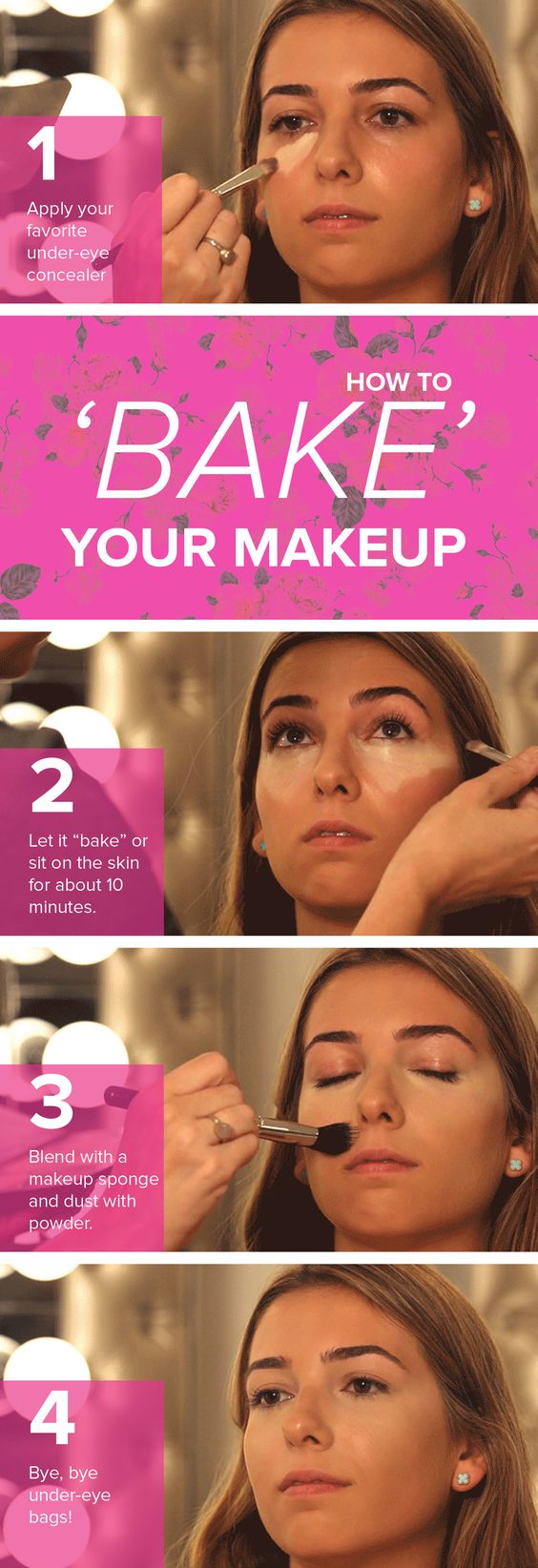 Set your makeup by baking it.