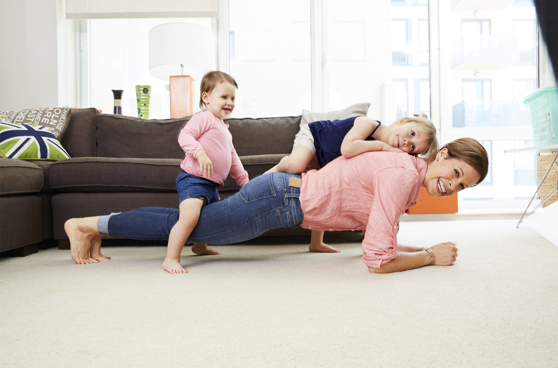 While playing with your kids: Do a plank. While playing with your kids: Do a plank.