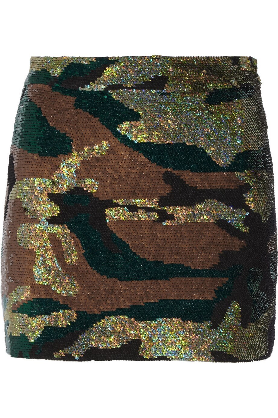 Camouflage Sequined Silk Georgette Mini Skirt, Ashish,  INR 1,00,230