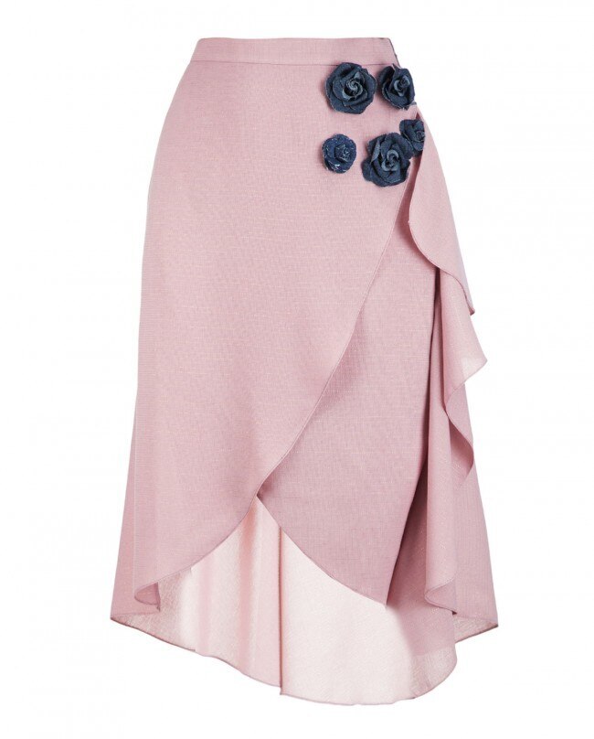 Dull Onion Pink Short Skirt, Hema Kaul, INR 9,870