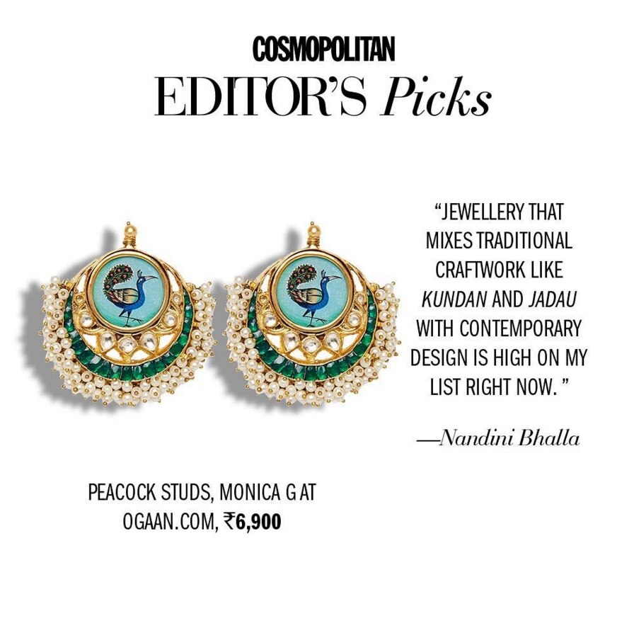 PEACOCK STUDS BY MONICA G