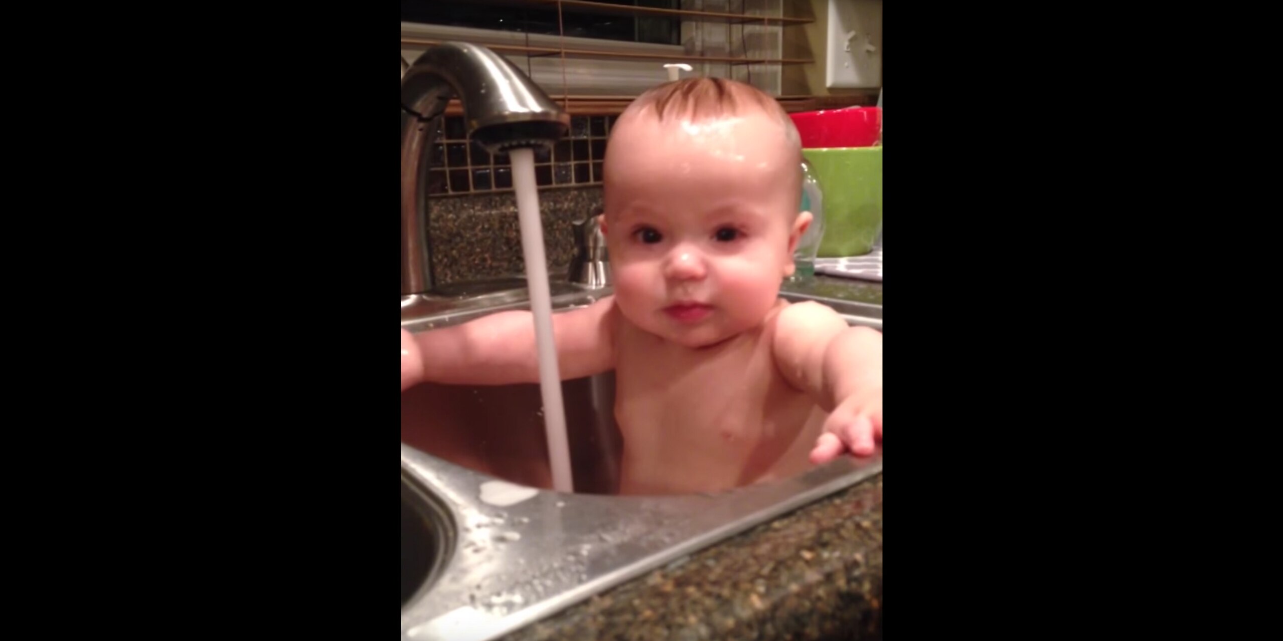 Baby Startled by Running Water Is the Cutest Thing You'll See All Day