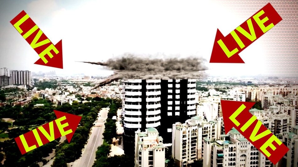 Noida Twin Towers Blast Live Video Noida Twin Towers Blast Live Video