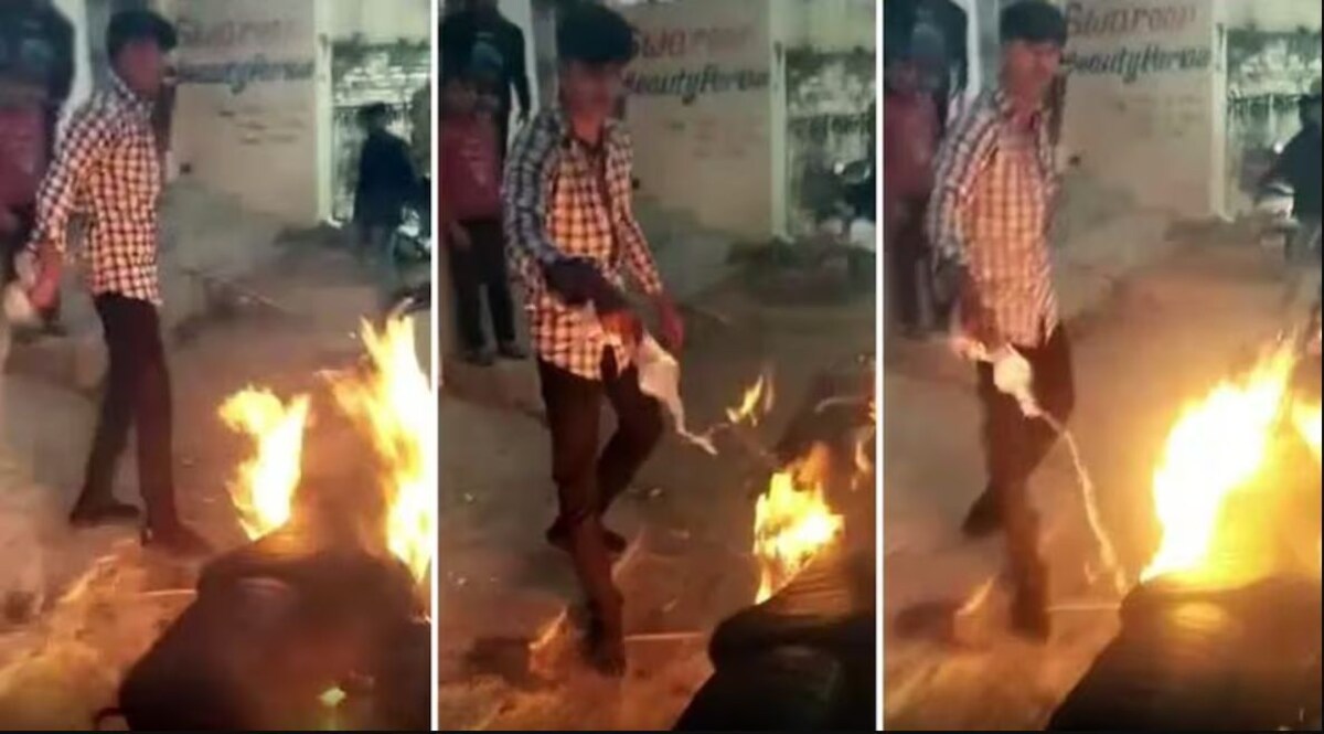 UP Crime News: मारपीट के बाद 'दरोगा' ने बुलेट बाइक को लगा दी आग, Video वायरल CrimeTak