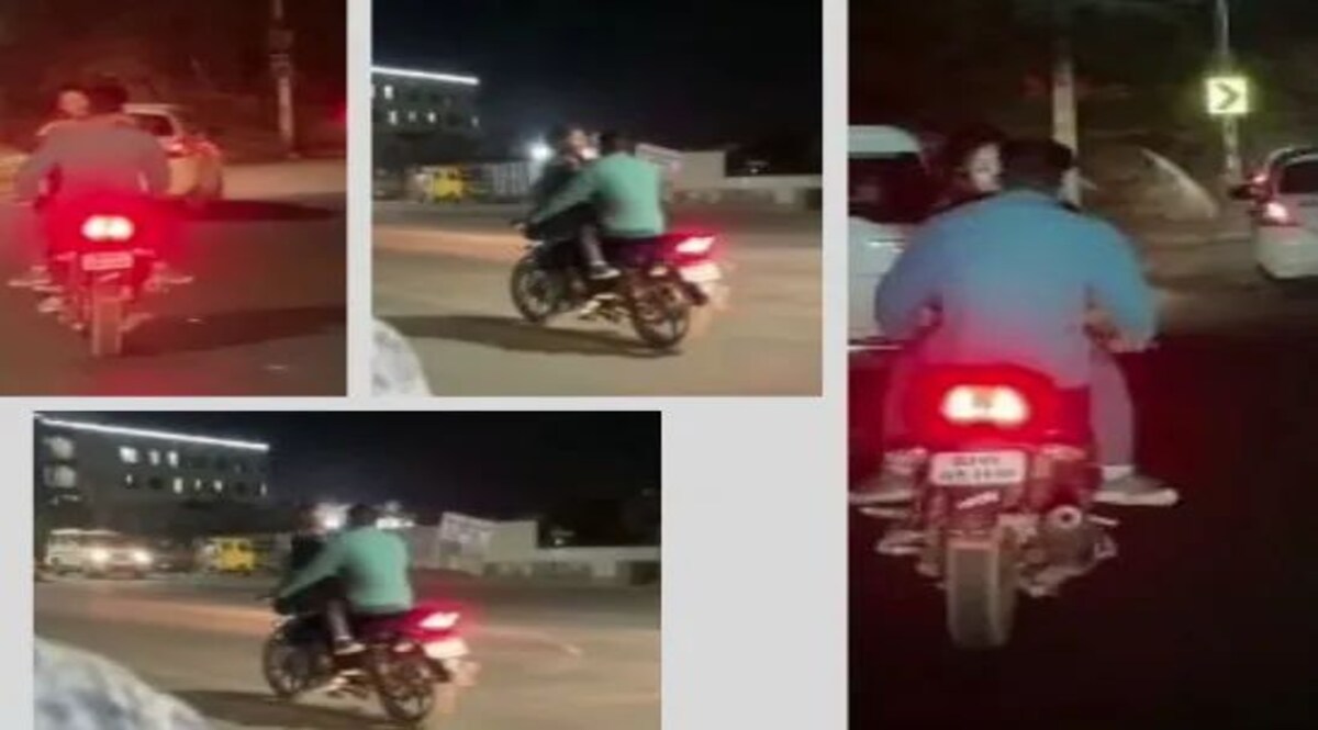 Ajmer Crime: चलती बाइक पर किस कर रहे कपल को देखकर बुरी तरह से चौंक गए शहर वाले चलती बाइक पर रोमांस करने वाला कपल पकड़ा गया