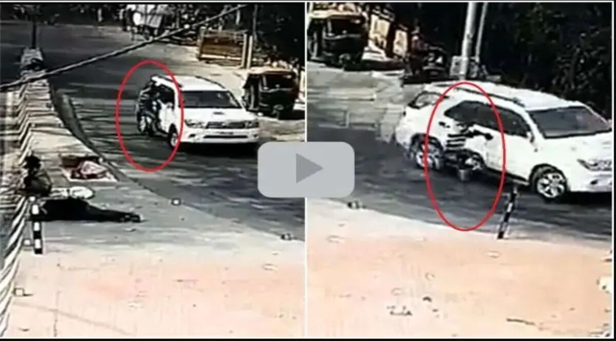 Video: फॉर्च्यूनर कार पर रिक्शे वाले को खिड़की से लटकाकर घसीटा, जब तक गिर न गया दौड़ाता रहा कार Crime News
