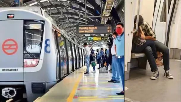 खुल्लम खुल्ला चुम्मा चाटी का नया अड्डा बनी दिल्ली मेट्रो, लड़का और लड़की का वीडियो हुआ वायरल दिल्ली मेट्रो में एक बार फिर लड़के और लड़की खुल्लम खुल्ला कर रहे थे चुम्मा चाटी