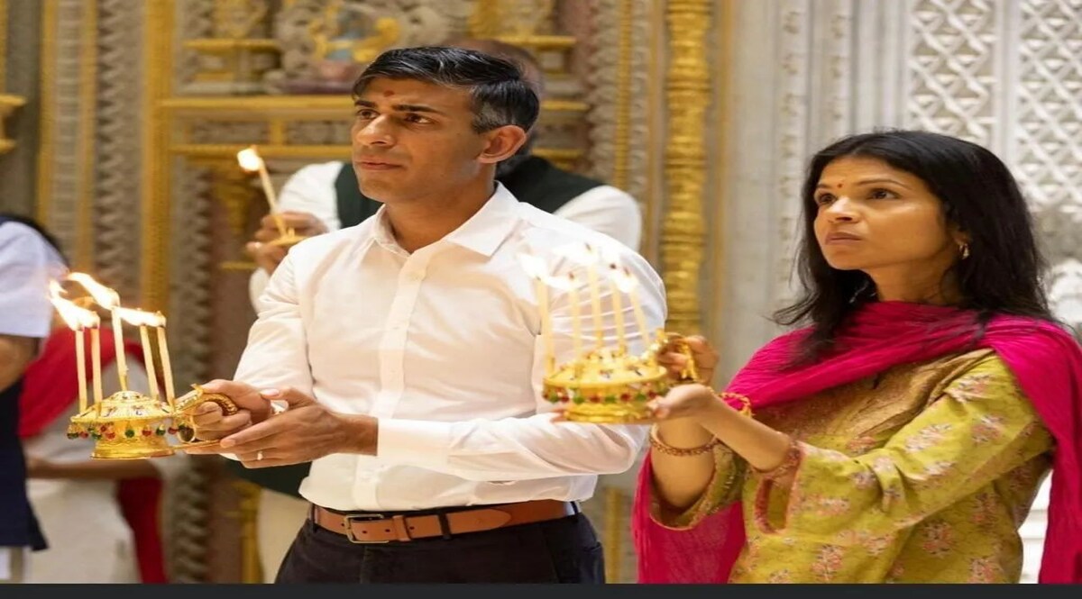 ब्रिटेन के पीएम ऋषि सुनक सुबह-सुबह अक्षरधाम मंदिर पहुंचे, देखें वीडियो Sunak at Akshardham Temple