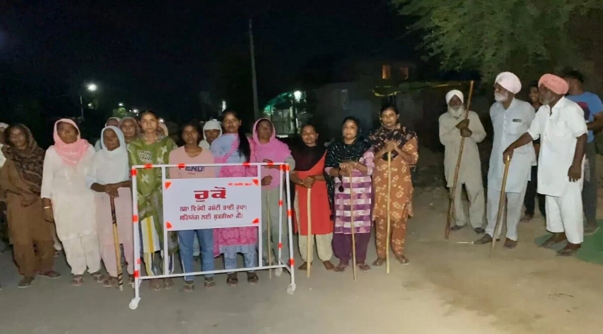 बठिंडा में नशा तस्करों को पकड़ने के लिए अजीब मुहिम, महिलाओं और बच्चे ने की पहरेदारी, लाठी डंडों के साथ नाकाबंदी जांच जारी