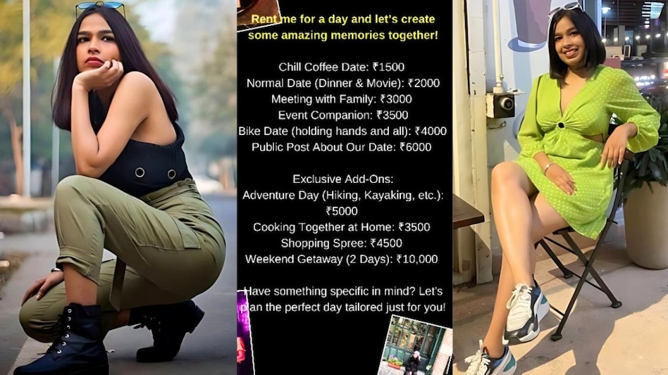 किराए की गर्लफ्रेंड ने निकाला रेट कार्ड, डेट पर जाना है तो बस पैसे दो और गर्लफ्रेंड ले जाओ किराए की गर्लफ्रेंड ने निकाला रेट कार्ड, डेट पर जाना है तो बस पैसे दो और गर्लफ्रेंड ले जाओ
