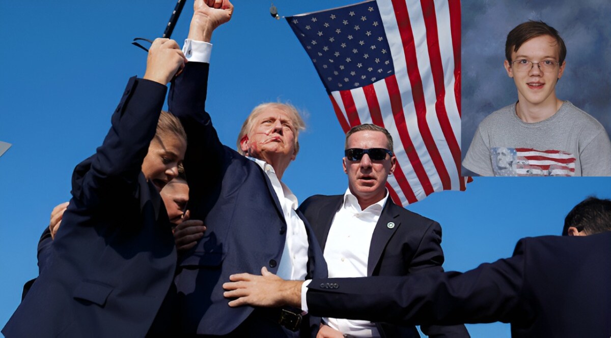 बंदूकधारी ने अकेले ही रची थी ट्रंप पर हमले की साजिश, FBI ने बताया 'घरेलू आतंकवाद' का मामला Trump after attack. Gunman Thomas Matthew Crooks (Inset)