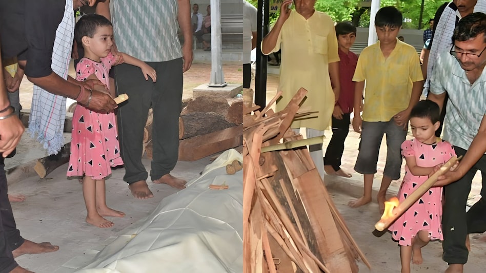 पापा को क्या हो गया...पापा कहां चले गए..., पिता की चिता को आग लगाते हुए चार साल की बच्ची का मासूम सवाल, जवाब में आंसू रो पड़े पापा को क्या हो गया...पापा कहां चले गए..., पिता की चिता को आग लगाते हुए चार साल की बच्ची का मासूम सवाल, जवाब में आंसू रो पड़े