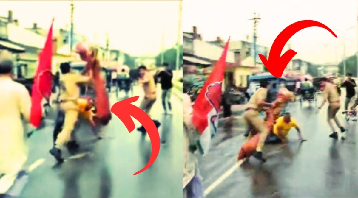 Video: Dramatic अंदाज़ में यूपी पुलिस ने अनुराग ठाकुर का पुतला जलने से बचा लिया, दौड़ते भागते पुलिसवालों ने लगा दी जान CrimeTak