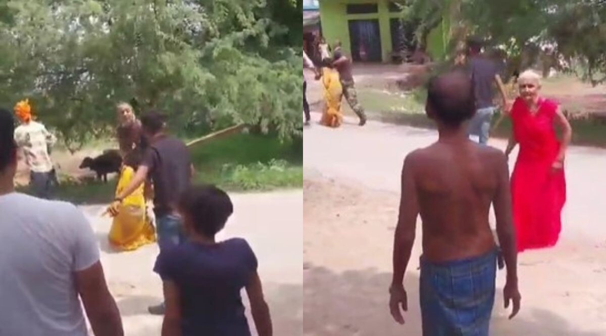 राइफल लेकर ससुराल पहुंचा, पत्नी को घसीटते हुए ले गया, रोती-चिल्लाती रही किसी ने मदद नहीं की, दबंगई का Video Viral Prayagraj Crime