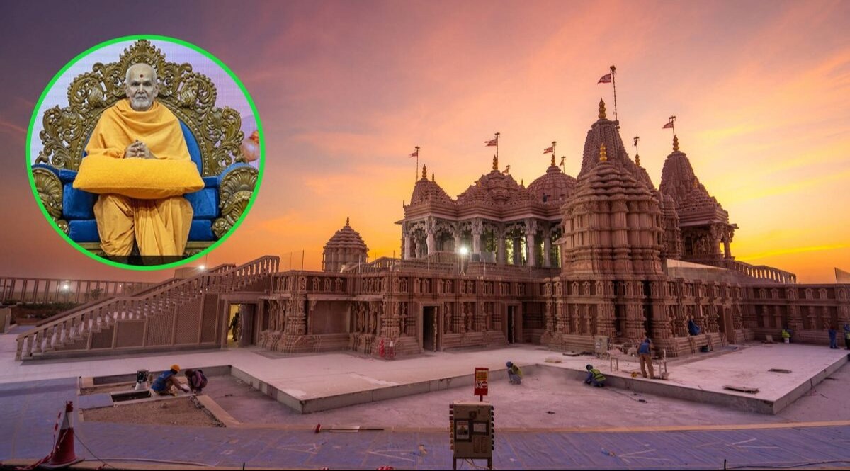 મુસ્લિમ દેશમાં બનેલા સ્વામિનારાયણ મંદિરમાં વહે છે ગંગા-યમુના, ગુલાબી પથ્થર સાથે ખૂણે-ખૂણો ભારતથી જોડાયેલો BAPS built a temple in Abu Dhabi